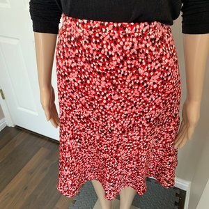 TALBOTS Zip Side Polka-dot Print Skirt